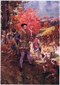 Jacques Cartier and the Native Americans, c.1920